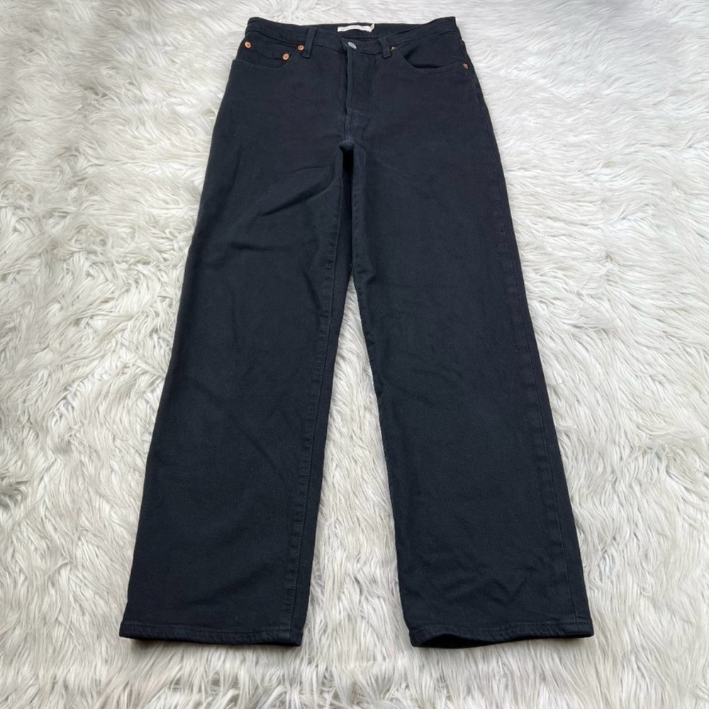 Levi's Women's Black Wash Ribcage Straight Ankle Jeans